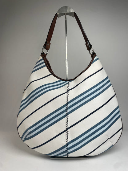Vintage Burberry Striped Handbag beige Black Blue