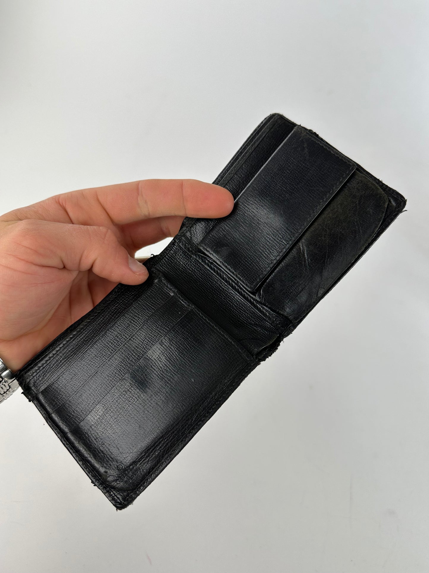 Vintage Gucci Leather Bifold Wallet Black