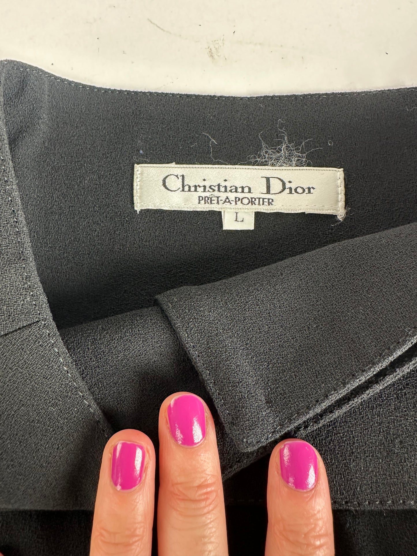 Vintage Dior Wool Skirt Long Black L