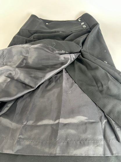 Vintage Dior Wool Skirt Long Black L