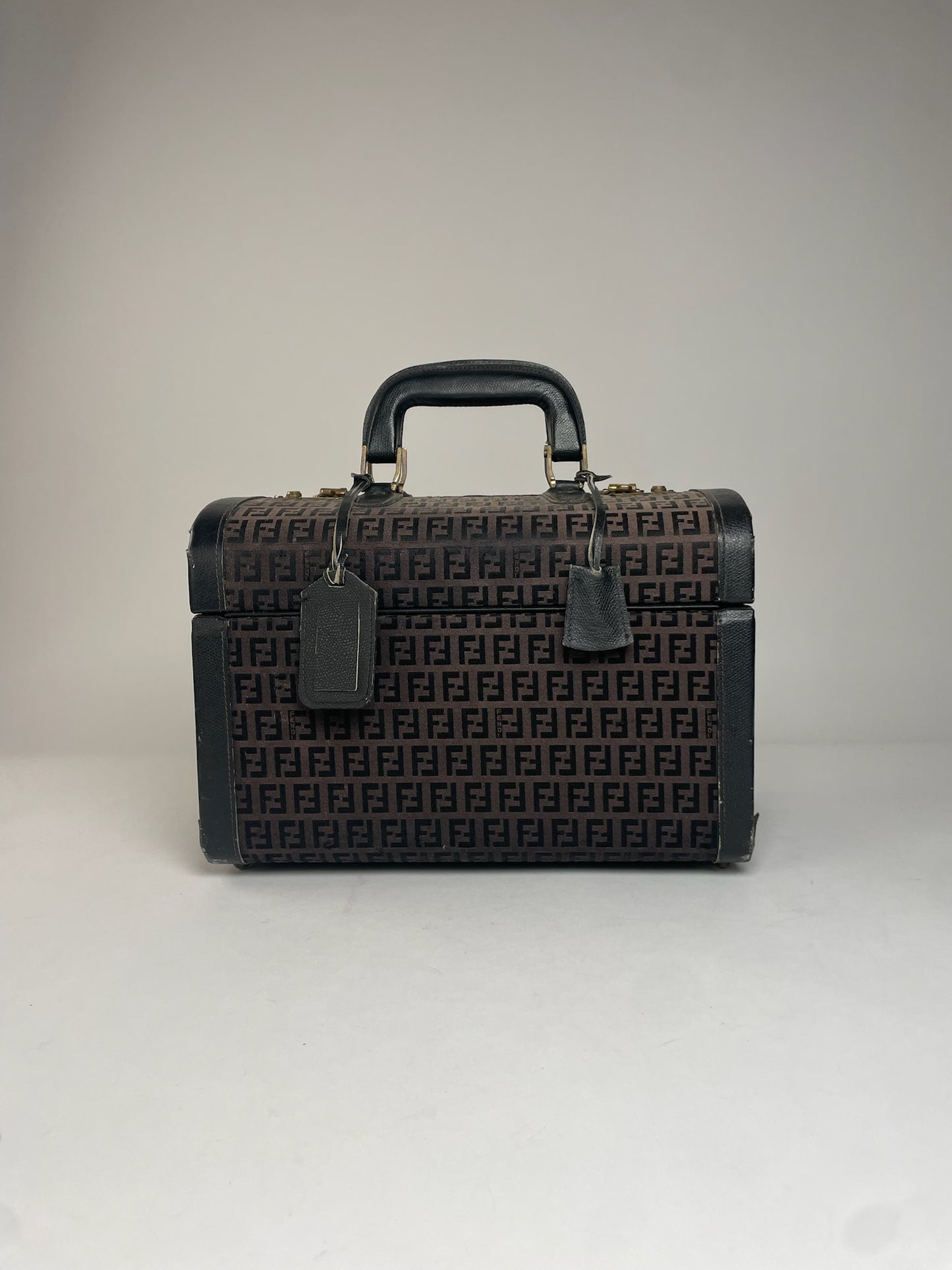 Vintage Fendi Roma Travel Case FF Monogram Brown