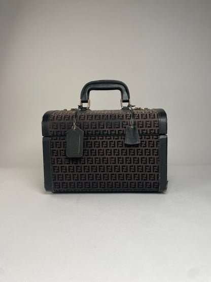 Vintage Fendi Roma Travel Case FF Monogram Brown