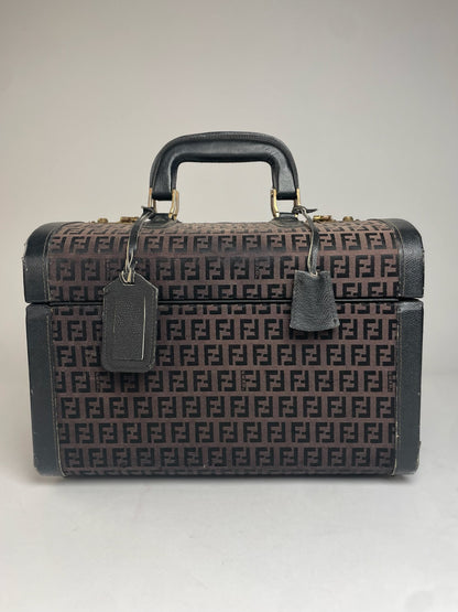 Vintage Fendi Roma Travel Case FF Monogram Brown