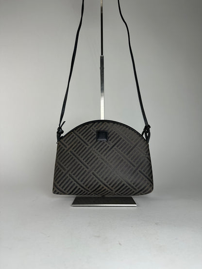 Vintage Givenchy Canvas Shoulder Bag Black Grey