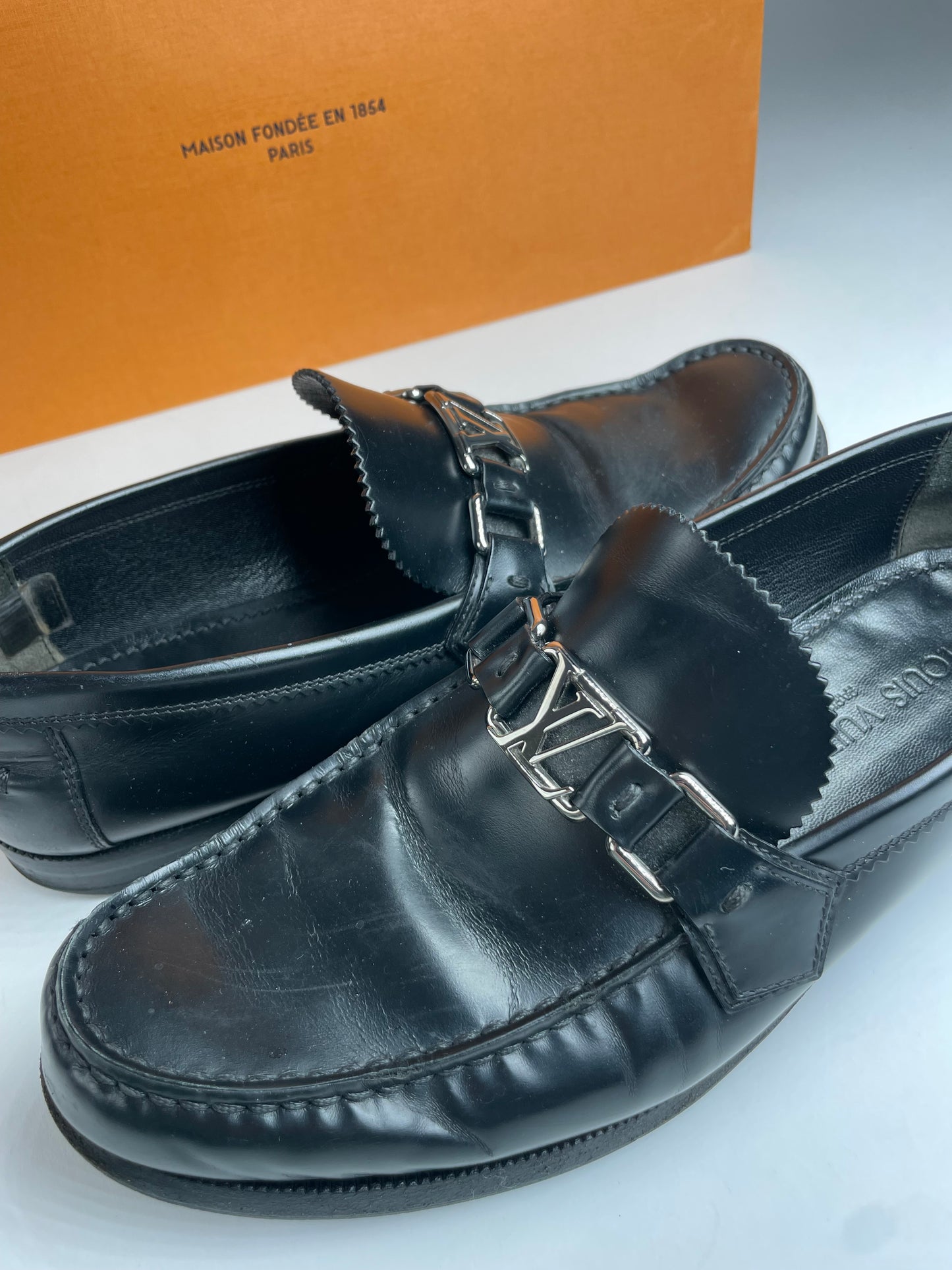Vintage Louis Vuitton Leather Loafer Black