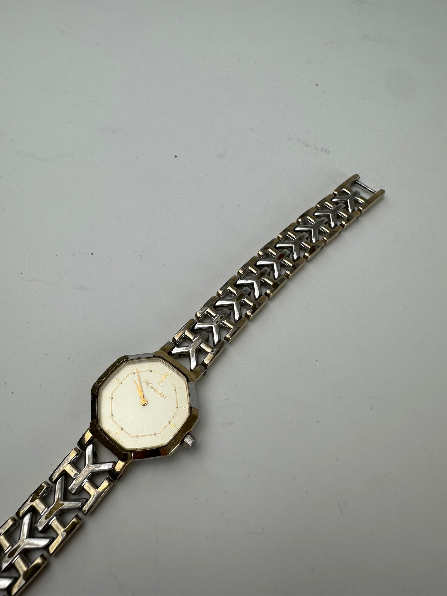 Vintage Yves Saint Laurent Two-Tone Octagonal Ladies Watch