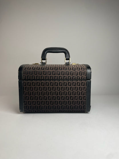 Vintage Fendi Roma Travel Case FF Monogram Brown