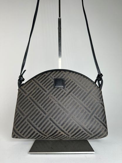 Vintage Givenchy Canvas Shoulder Bag Black Grey