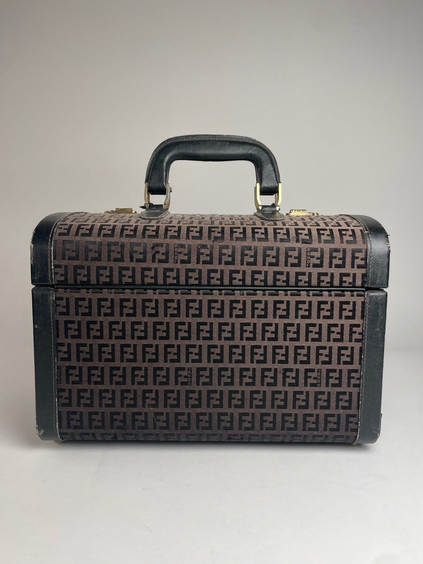 Vintage Fendi Roma Travel Case FF Monogram Brown