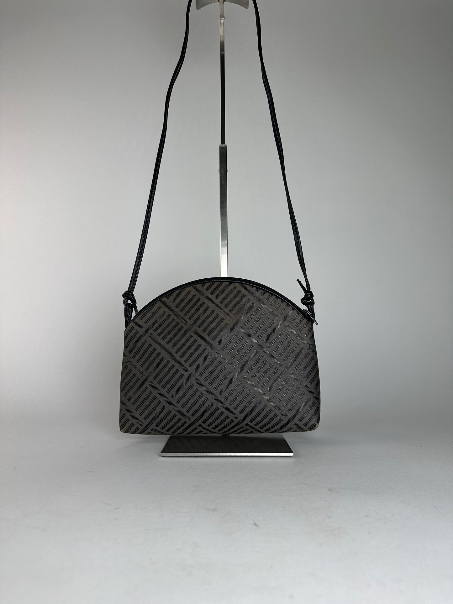 Vintage Givenchy Canvas Shoulder Bag Black Grey