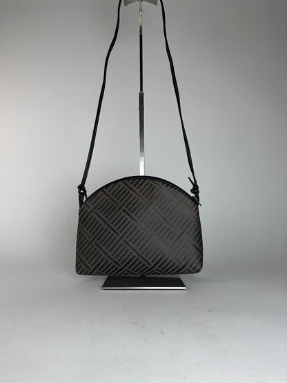 Vintage Givenchy Canvas Shoulder Bag Black Grey