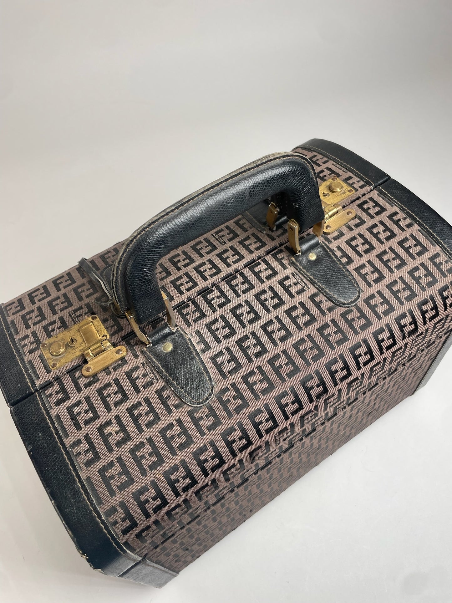 Vintage Fendi Roma Travel Case FF Monogram Brown