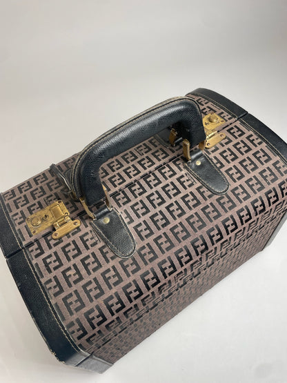 Vintage Fendi Roma Travel Case FF Monogram Brown