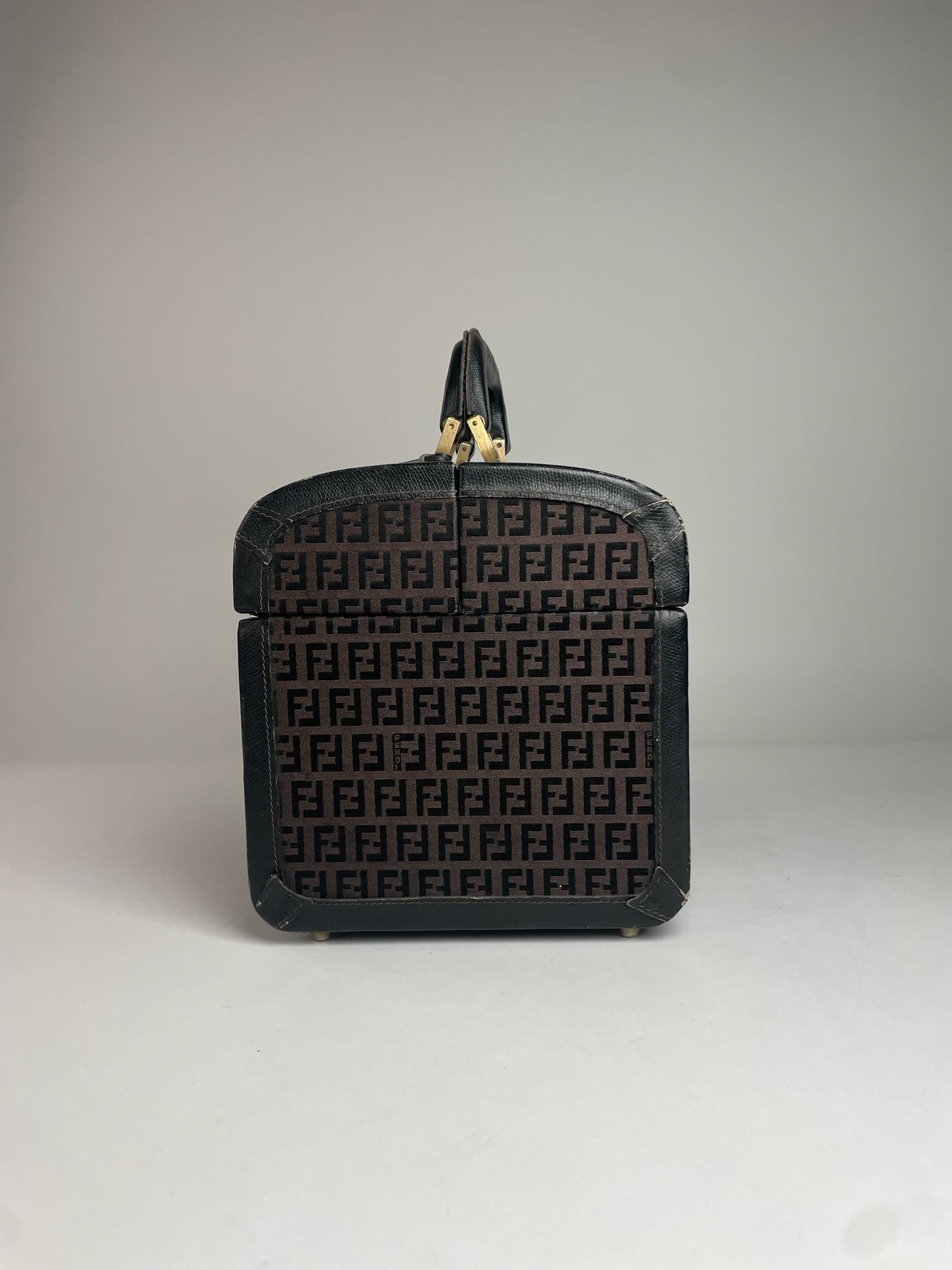 Vintage Fendi Roma Travel Case FF Monogram Brown
