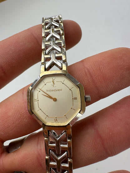 Vintage Yves Saint Laurent Two-Tone Octagonal Ladies Watch
