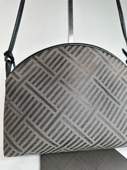 Vintage Givenchy Canvas Shoulder Bag Black Grey