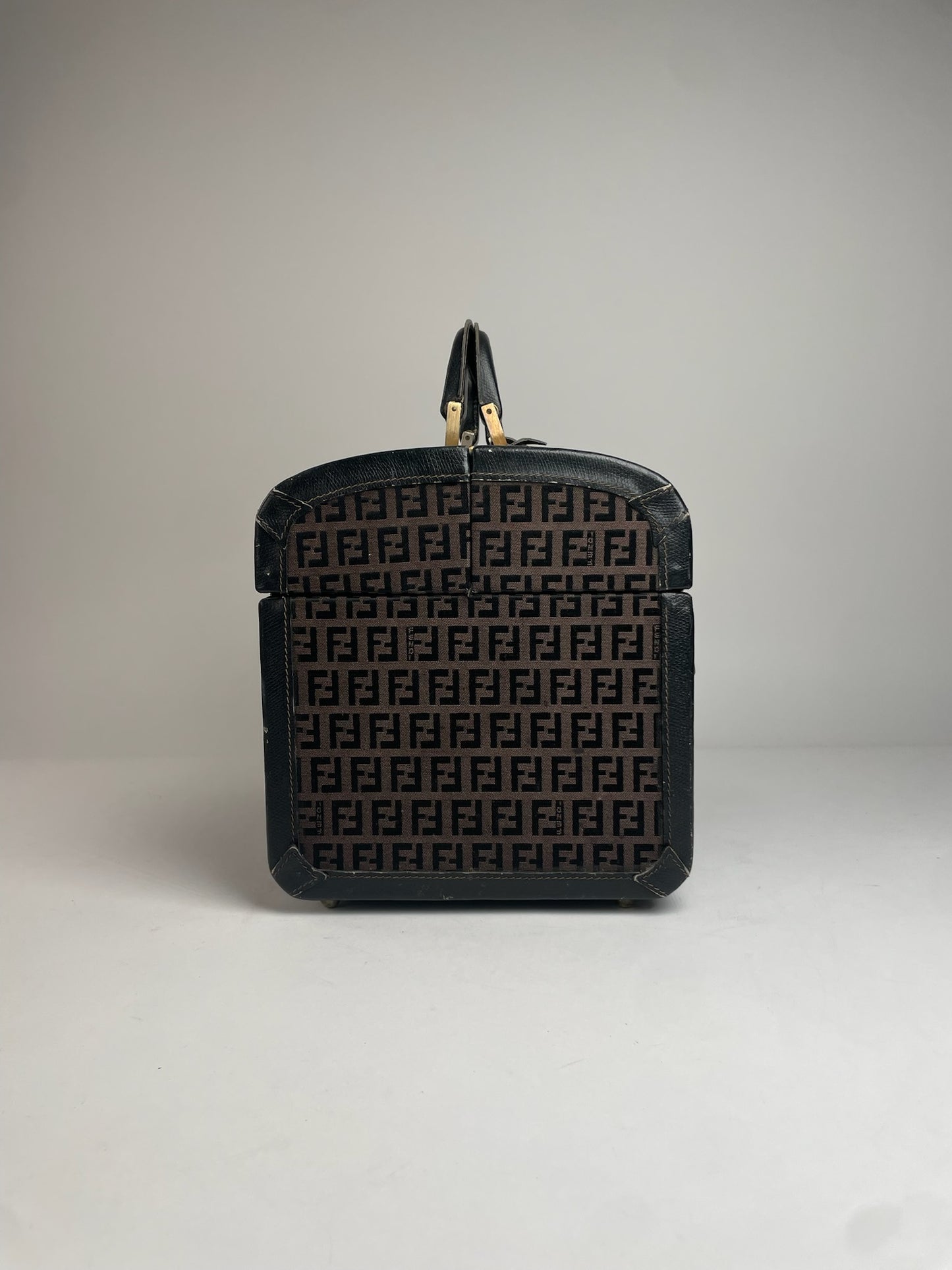 Vintage Fendi Roma Travel Case FF Monogram Brown