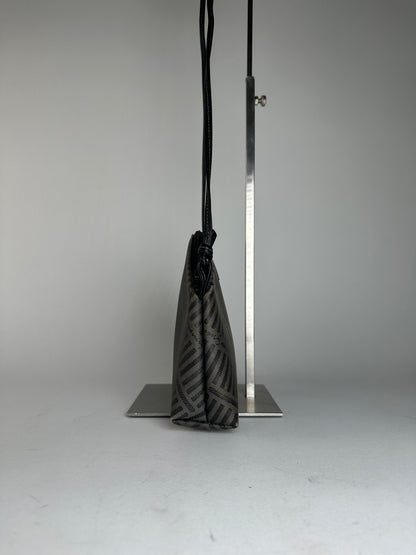 Vintage Givenchy Canvas Shoulder Bag Black Grey