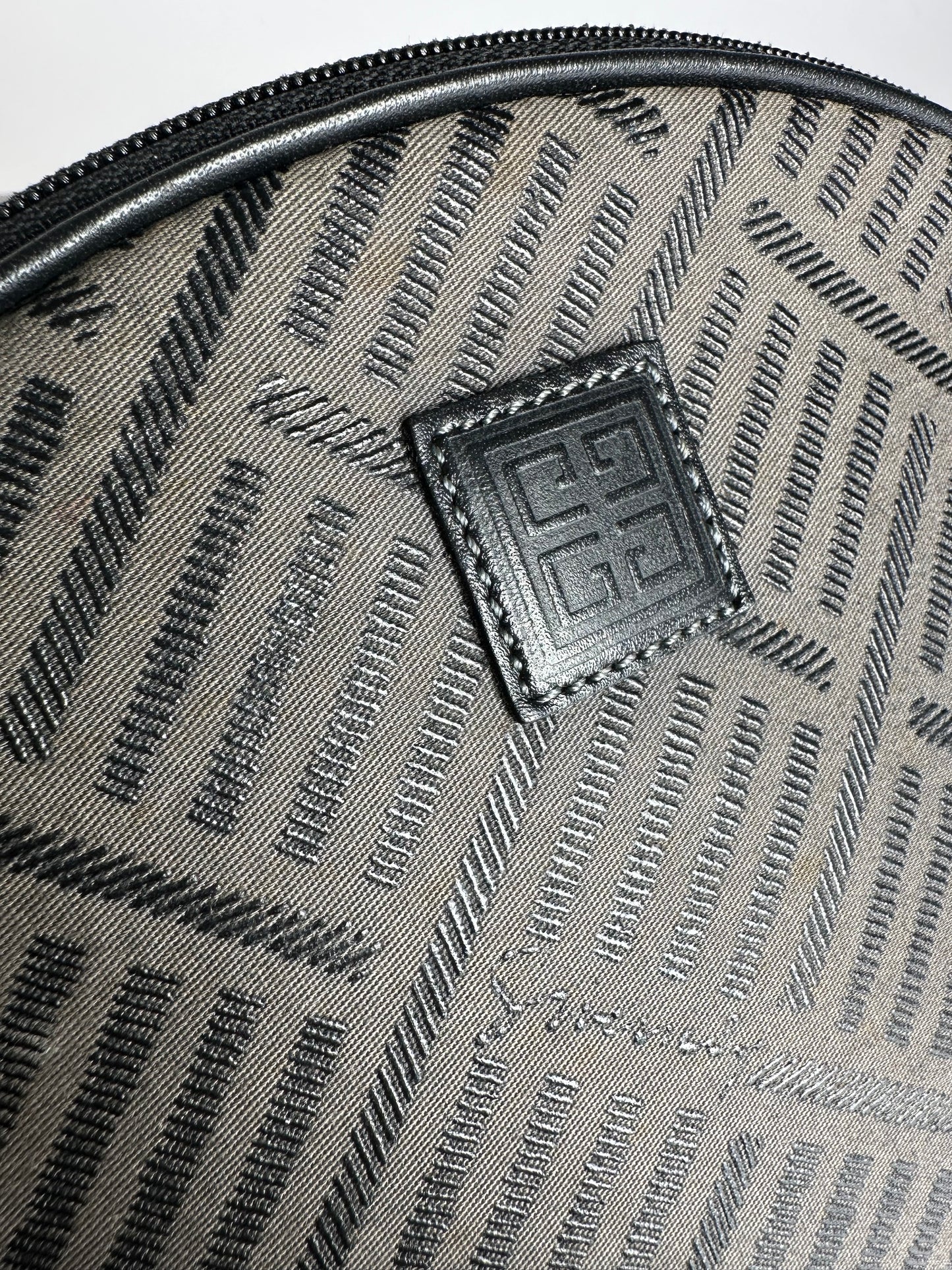 Vintage Givenchy Canvas Shoulder Bag Black Grey