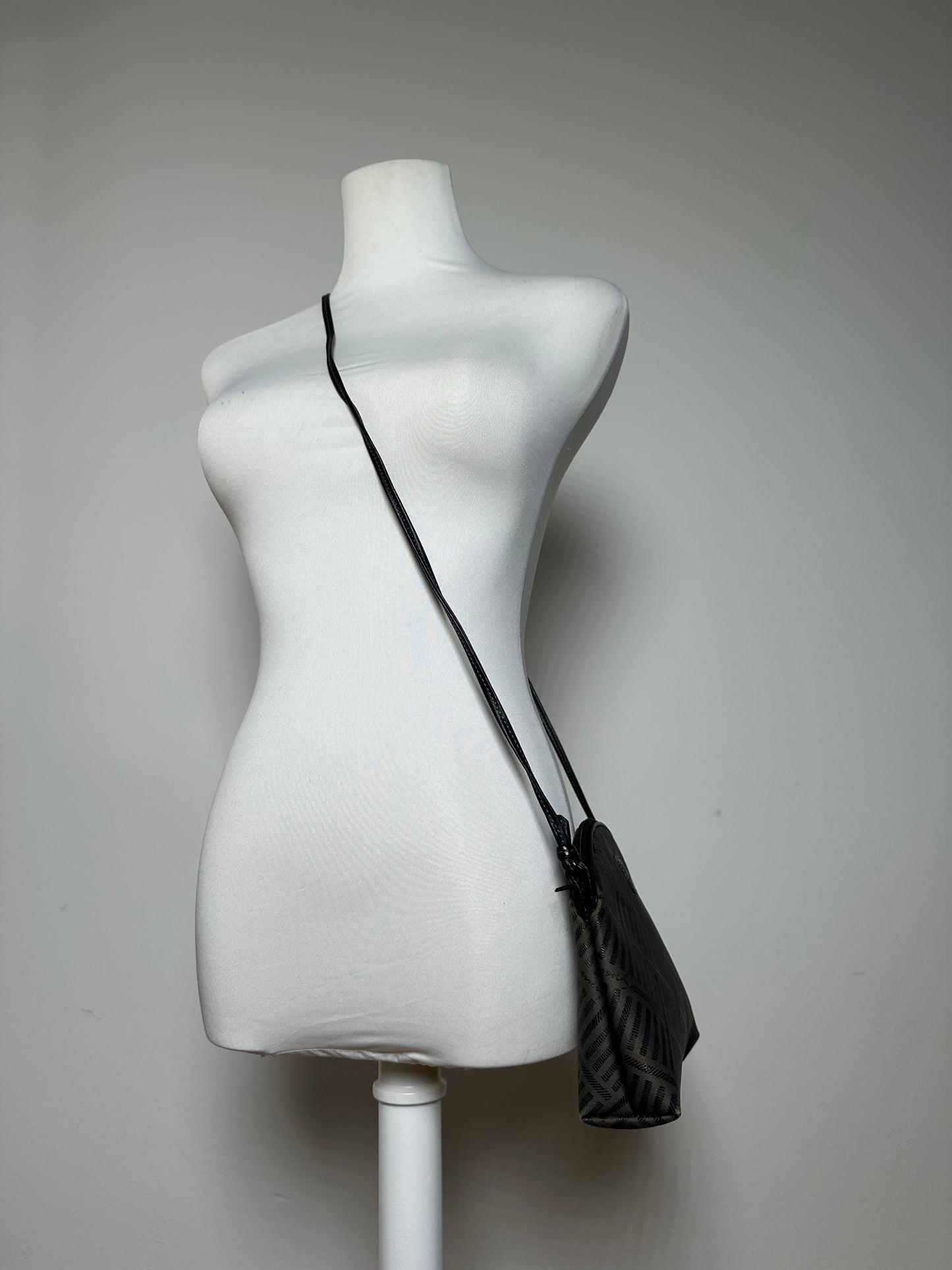 Vintage Givenchy Canvas Shoulder Bag Black Grey