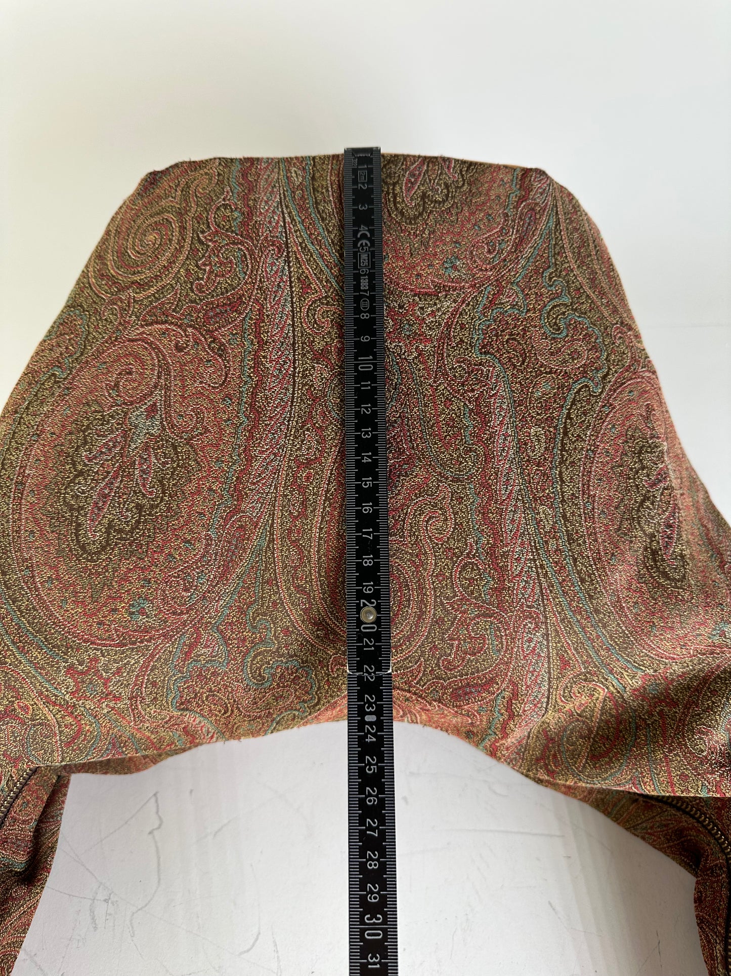 Vintage Etro Paisley Fabric Hobo Bag Red Green Beige