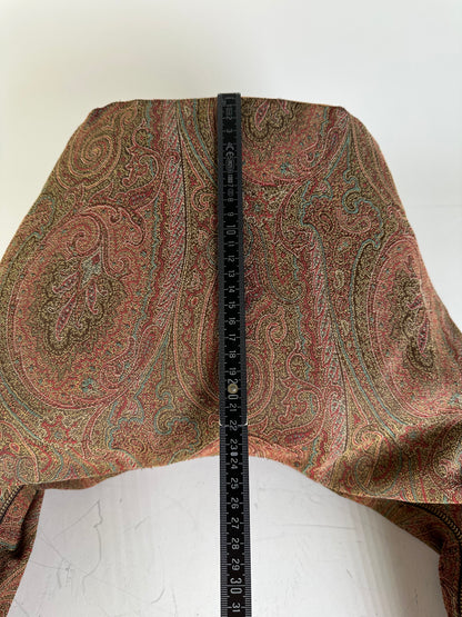 Vintage Etro Paisley Fabric Hobo Bag Red Green Beige