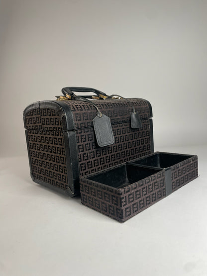 Vintage Fendi Roma Travel Case FF Monogram Brown