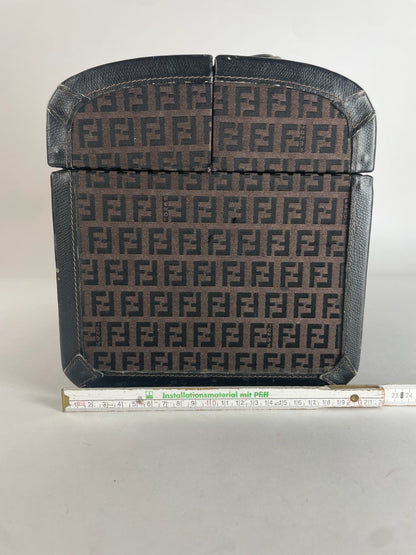 Vintage Fendi Roma Travel Case FF Monogram Brown