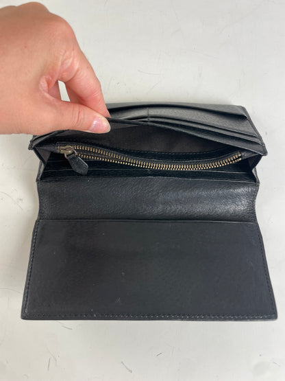 Vintage Vivienne Westwood Leather Zip Wallet Black Gold