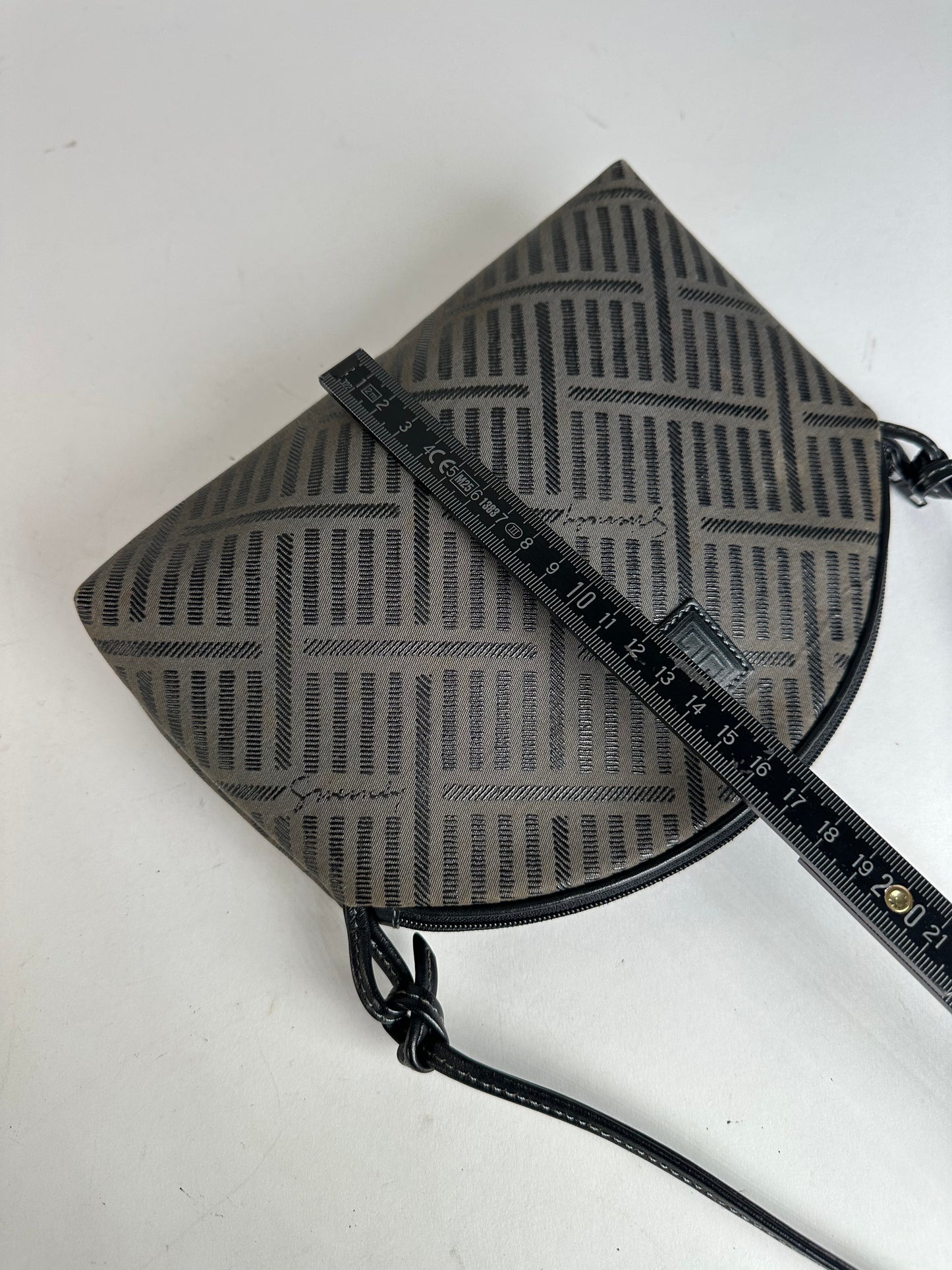 Vintage Givenchy Canvas Shoulder Bag Black Grey