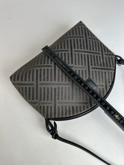Vintage Givenchy Canvas Shoulder Bag Black Grey