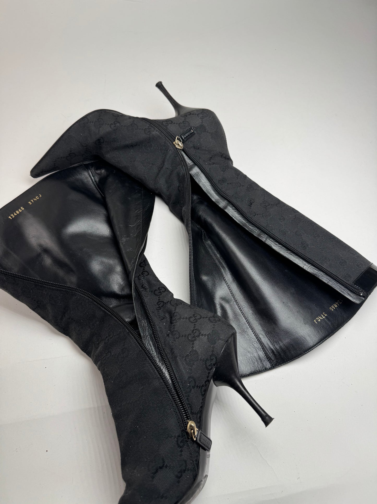 Vintage Gucci Monogram Heeled Boots 37,5