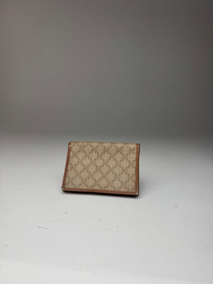 Vintage Celine Paris Leather Card Holder beige Brown