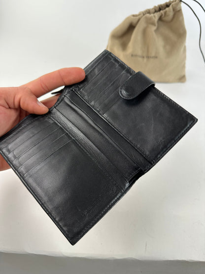 Vintage Bottega Veneta Woven Raffia Bifold Wallet Natural