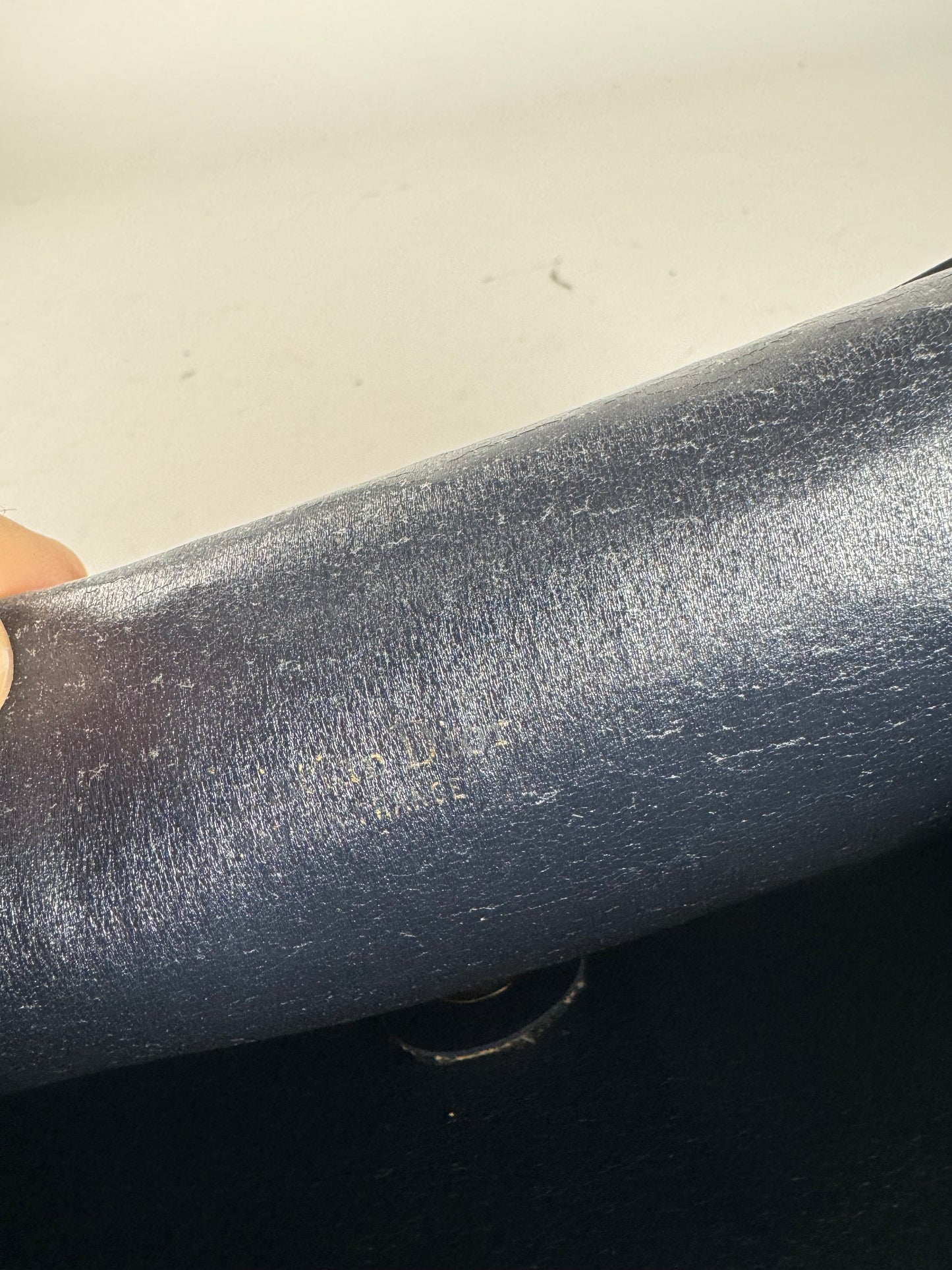 Vintage Dior Oblique Monogram Leather shoulder bag navy beige