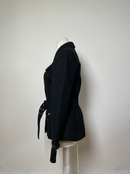 Vintage Courreges Wool Blend Jacket Black Silver M
