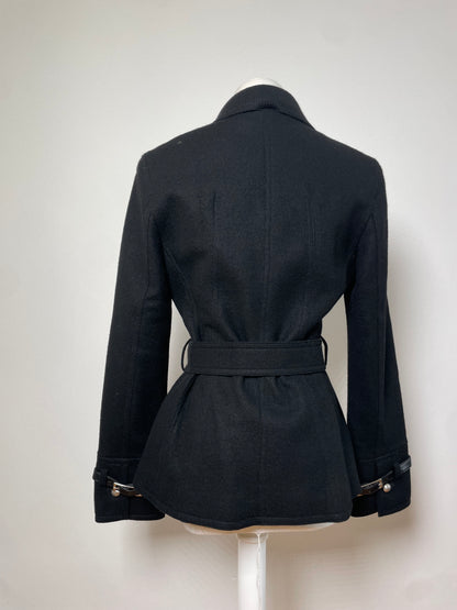 Vintage Courreges Wool Blend Jacket Black Silver M