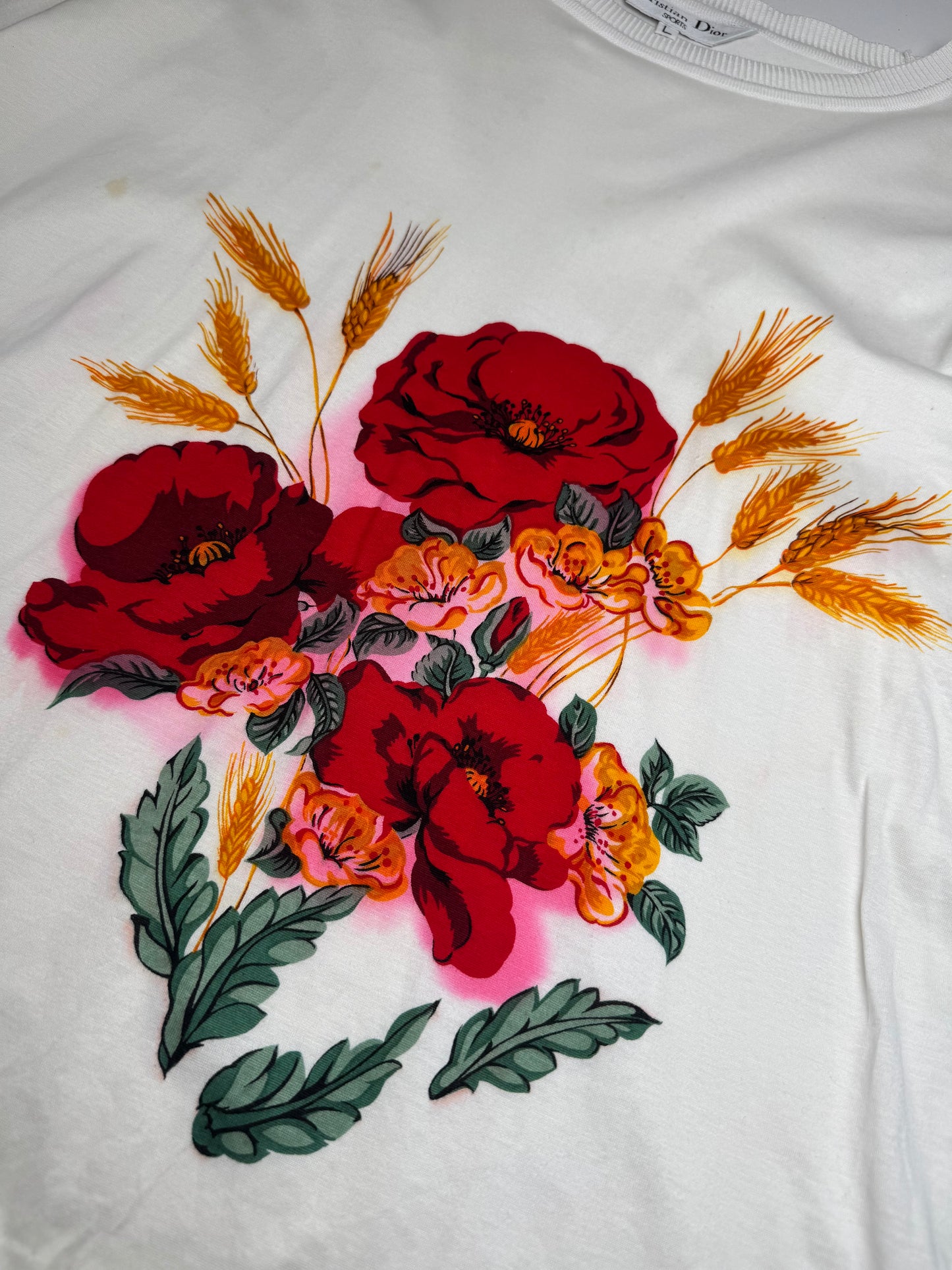 Vintage Dior Floral Women’s T-Shirt L