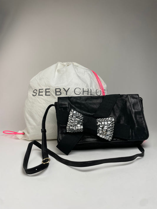 Vintage Chloe Ribbon Leather shoulder bag Black