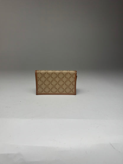 Vintage Celine Paris Leather Card Holder beige Brown