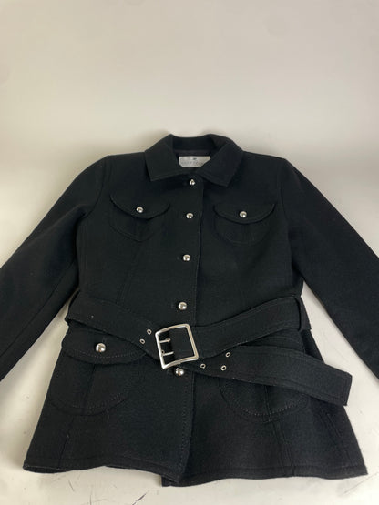 Vintage Courreges Wool Blend Jacket Black Silver M
