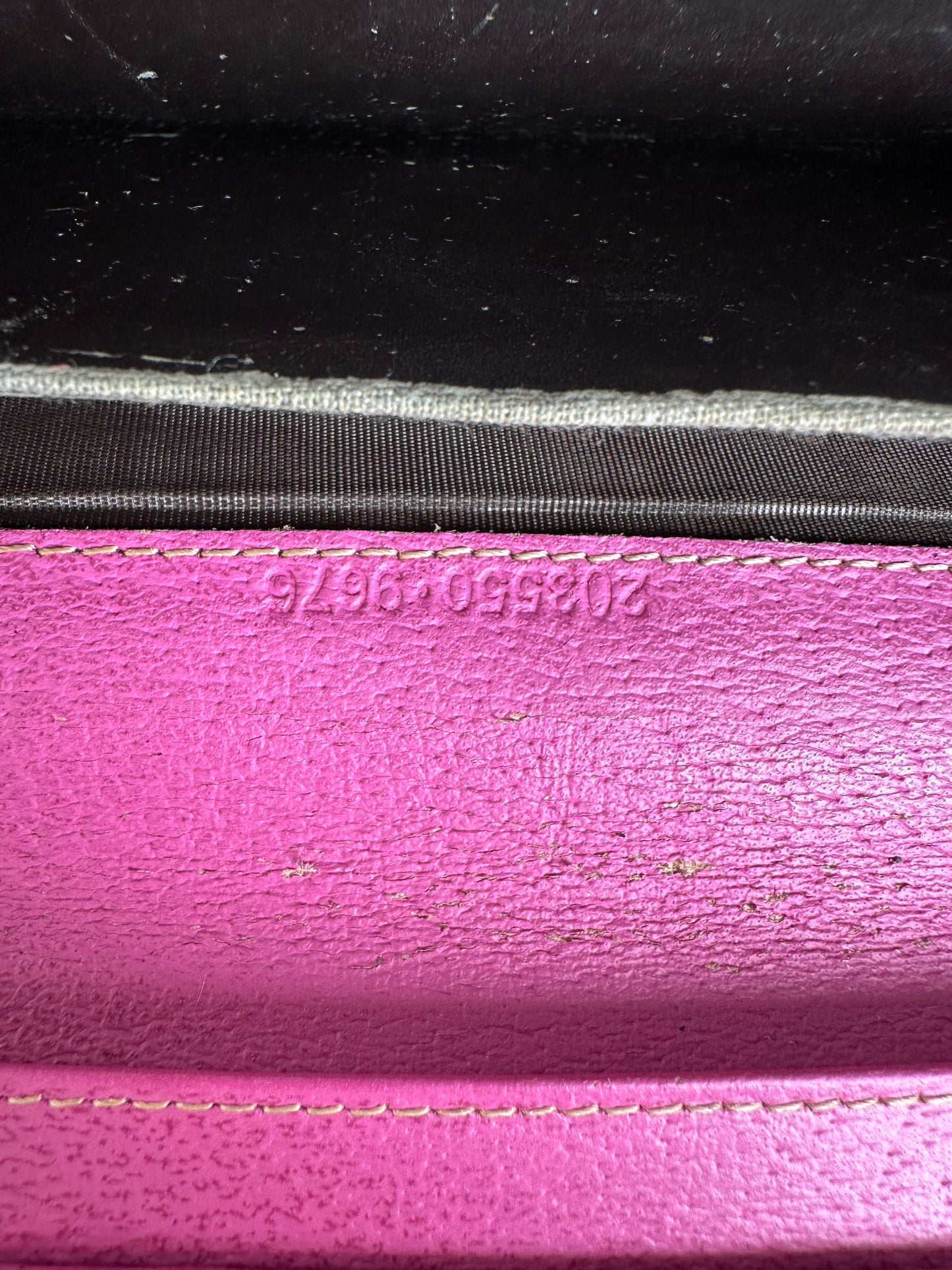Vintage Gucci GG Supreme Canvas Wallet Pink Brown Silver