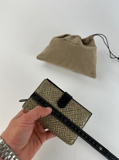 Vintage Bottega Veneta Woven Raffia Bifold Wallet Natural