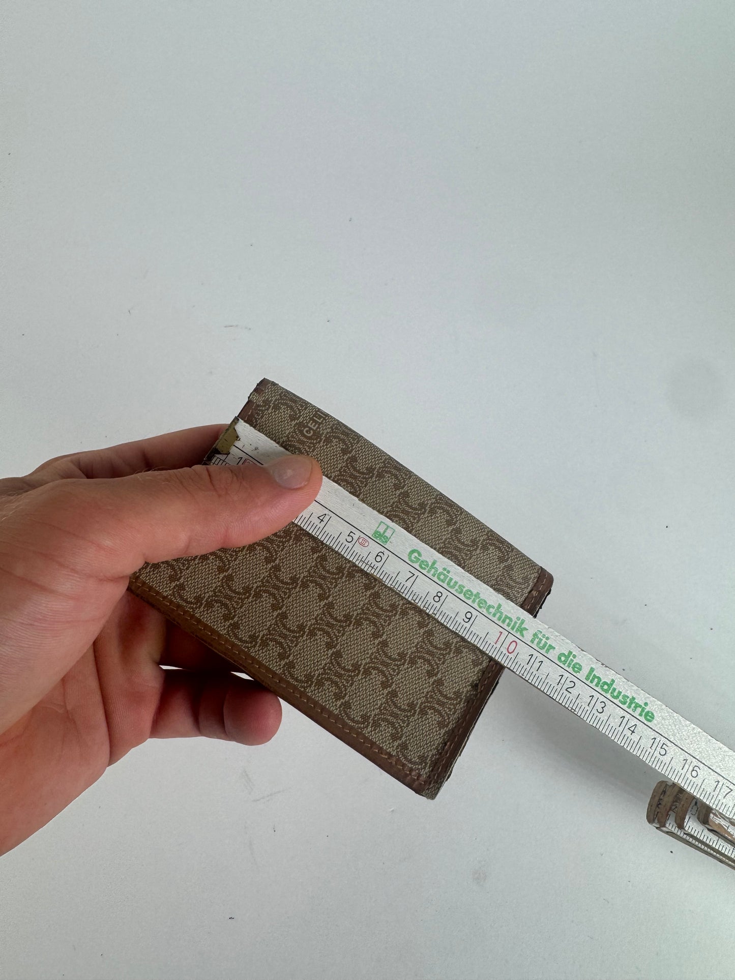 Vintage Celine Paris Leather Card Holder beige Brown