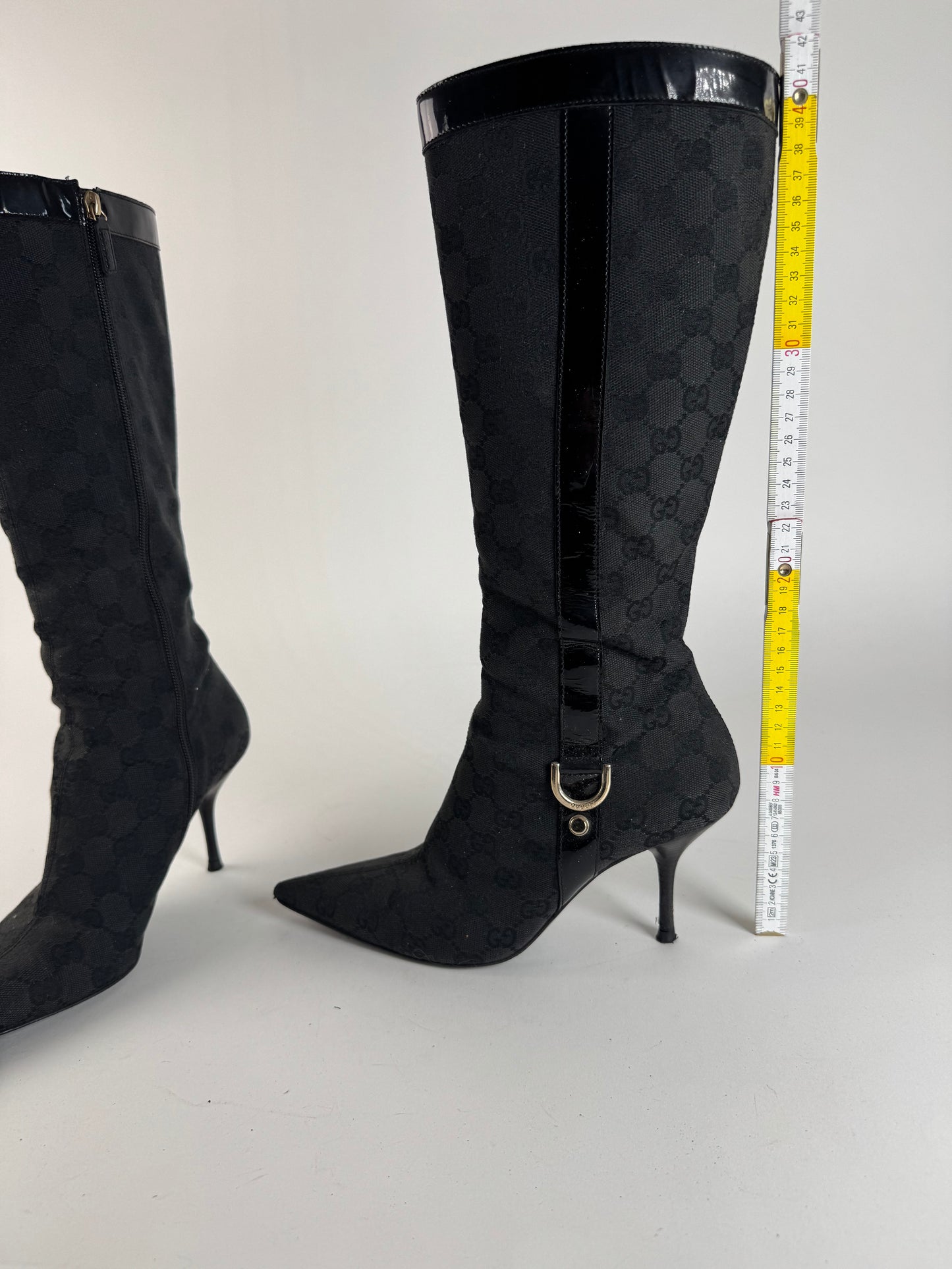 Vintage Gucci Monogram Heeled Boots 37,5