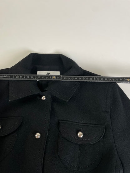 Vintage Courreges Wool Blend Jacket Black Silver M