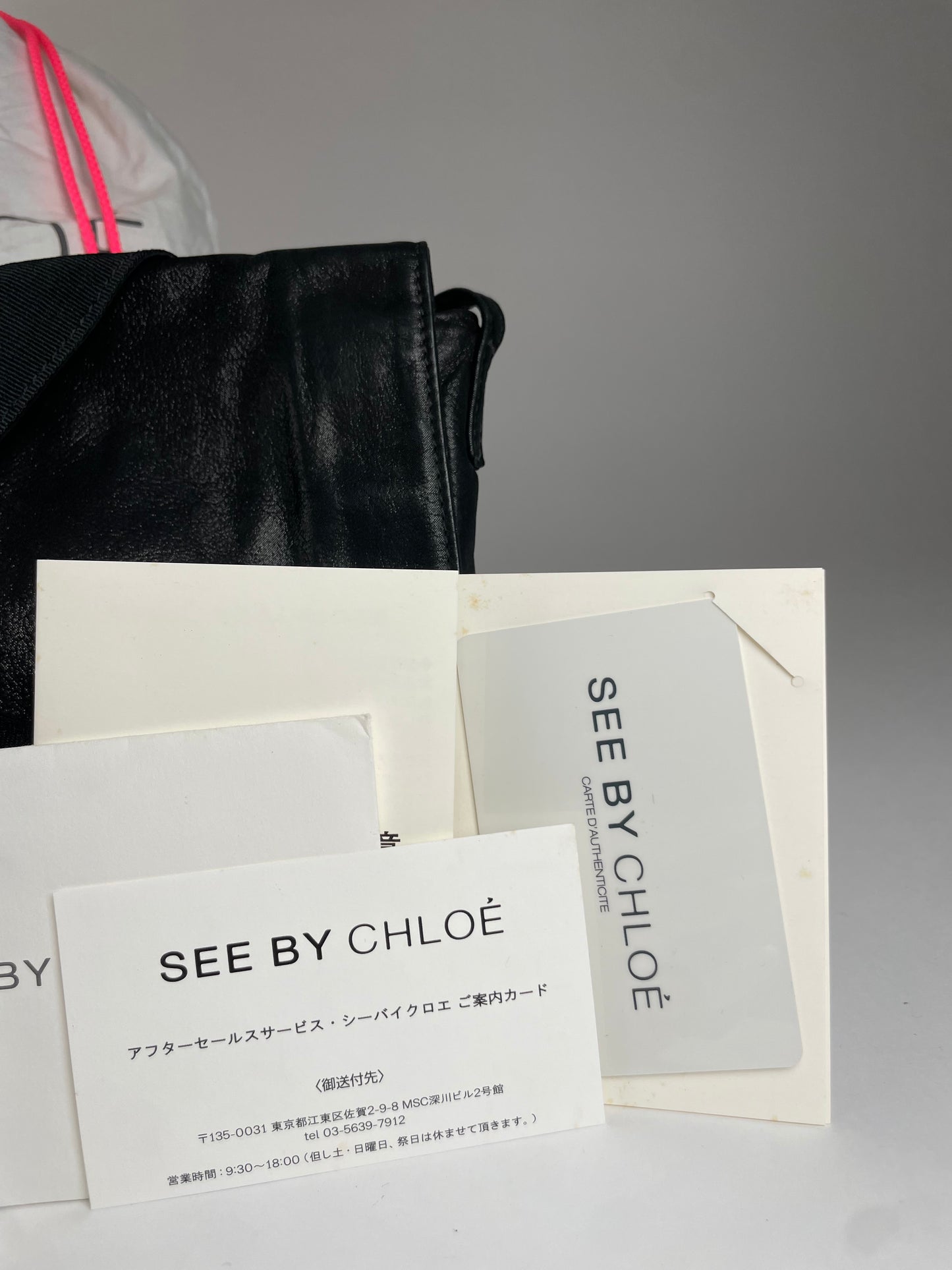 Vintage Chloe Ribbon Leather shoulder bag Black