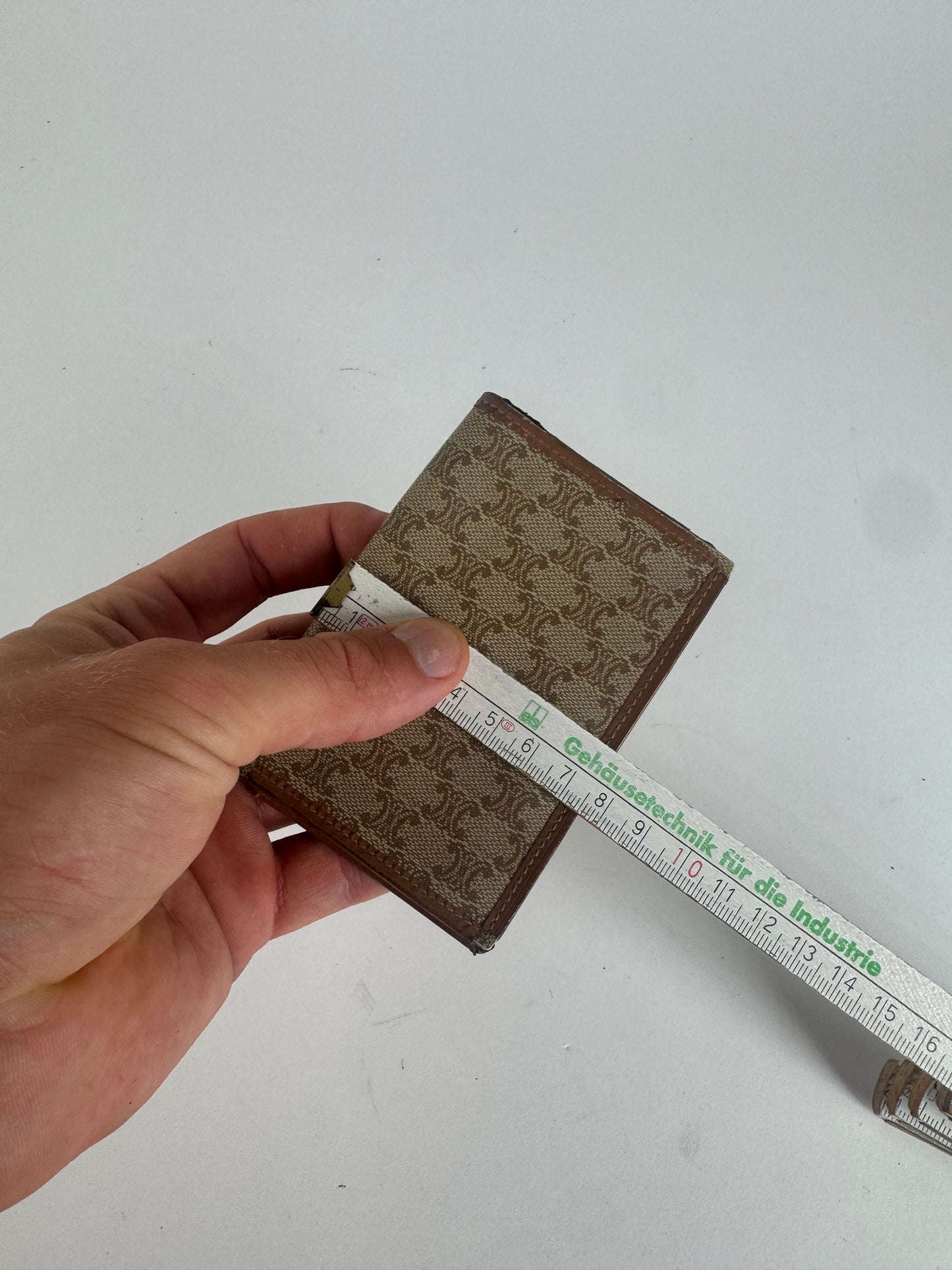 Vintage Celine Paris Leather Card Holder beige Brown