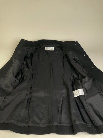 Vintage Courreges Wool Blend Jacket Black Silver M