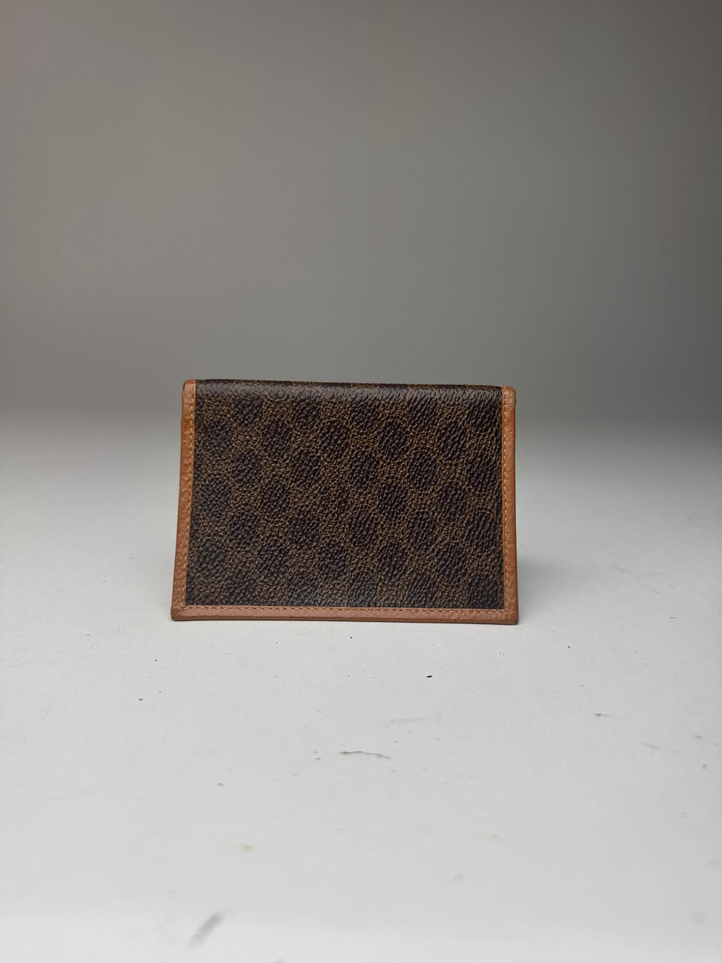 Vintage Celine Monogram Leather Card Holder Brown